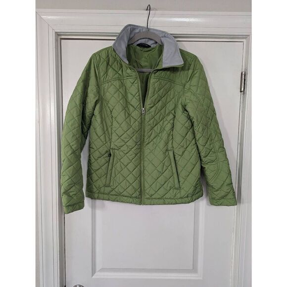 Lands' End Quilted Jacket women's size small green lightweight zip up fall - Picture 1 of 6